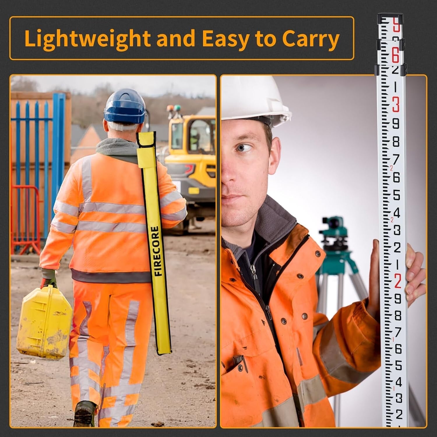 Lightweight 9-foot Survey Rod in Aluminum - Weather Resistant and Easy to Use