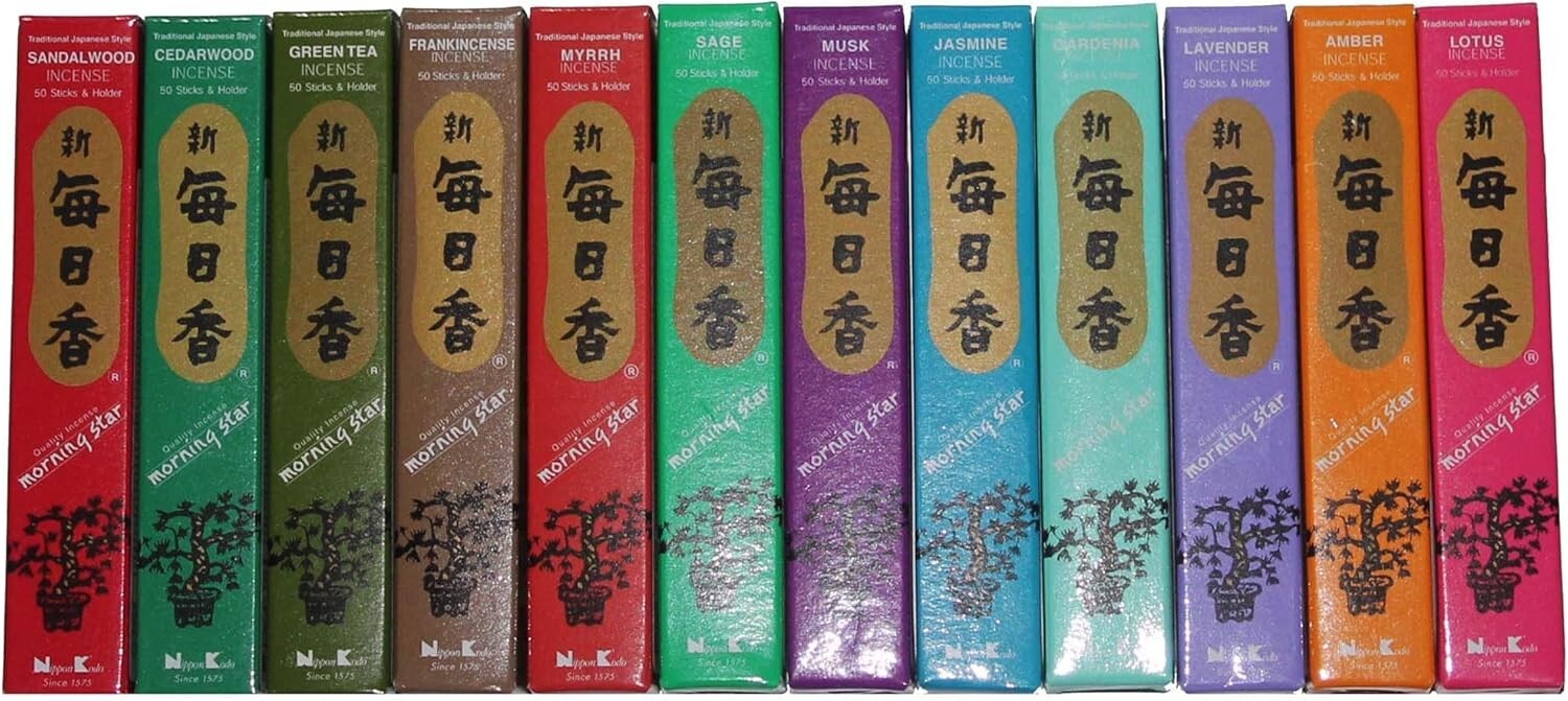 12 Fragrance Nippon Kodo Incense Assortment - 600 Premium Sticks for Relaxation