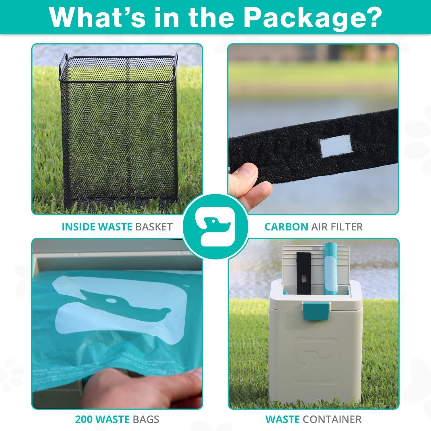 Odor-Controlling Dog Waste Station - UV & Weather Resistant with Mounting Option