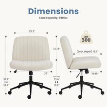 Load image into Gallery viewer, Comfortable Armless Criss Cross Chair with Wheels – Ideal for Study and Office