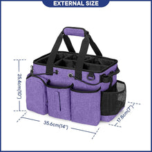 Load image into Gallery viewer, Professional Supply Organizer Caddy with 5 Compartments - Purple Cleaning Bag