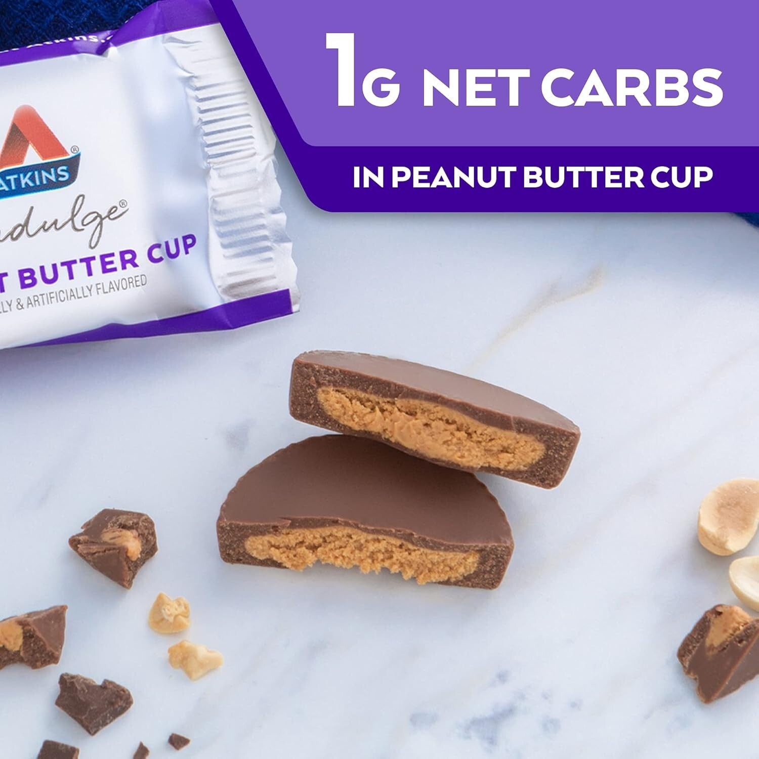 Delicious Peanut Butter Cups - 60 Count, 0g Sugar, Perfect for Low-Carb Diets