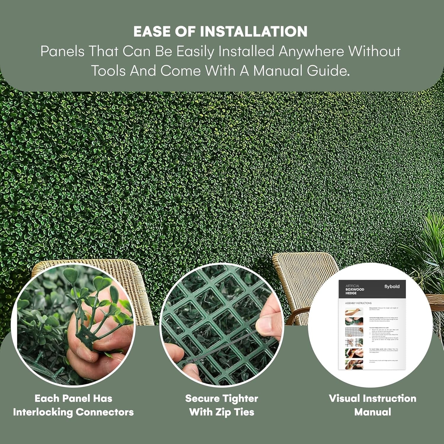 Durable Greenery Backdrop Panels 20"x20" - Perfect for Events & Home Decoration