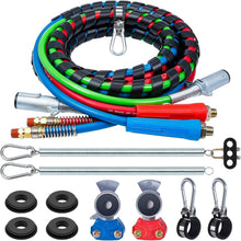 Load image into Gallery viewer, Premium Semi Truck Air Lines: 12 FT ABS Power Hoses with Stainless Steel Clamps