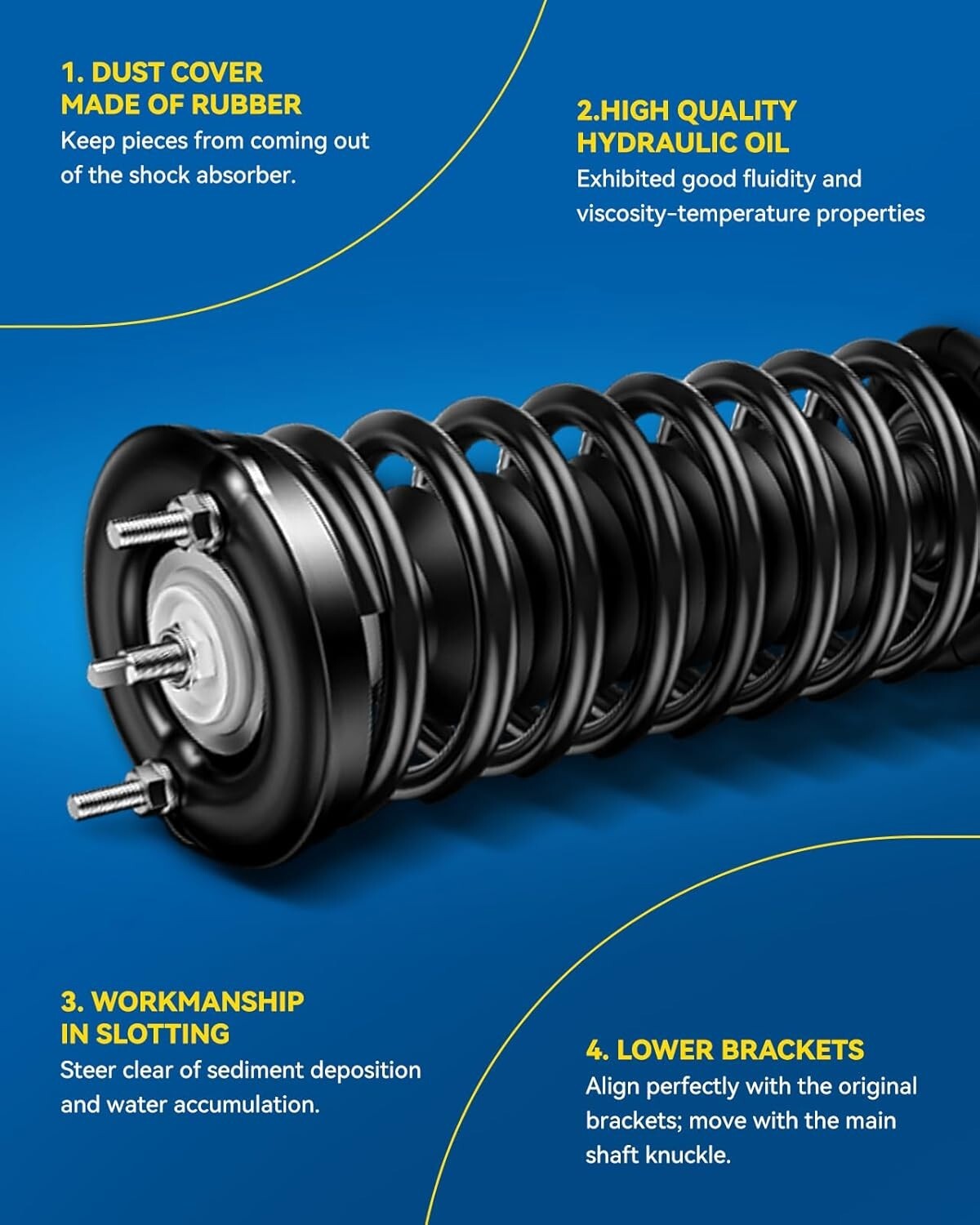 2-Piece Front Struts with Coil Spring for Rogue 2008-2012 - Metal Quality Design