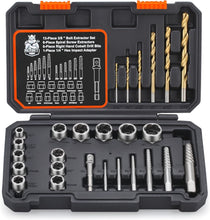Load image into Gallery viewer, Professional Quality Bolt Extractor &amp; Drill Bit Set with Durable Storage Case