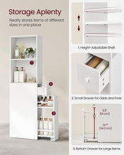 Load image into Gallery viewer, Slim White Bathroom Cabinet with Stable Construction - Perfect for Small Spaces