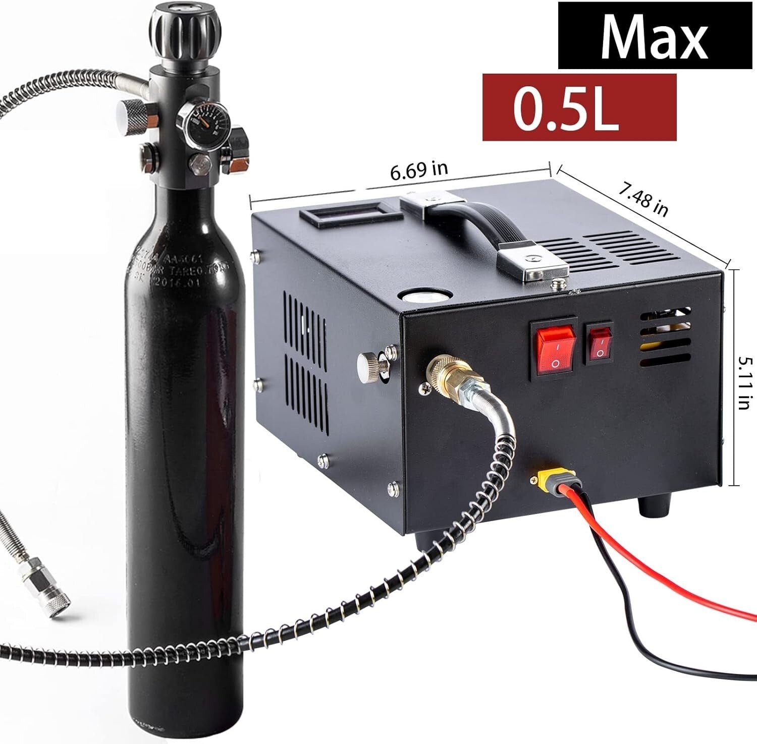 Lightweight 12v/110v High Pressure PCP Air Compressor for Air Guns & Paintball