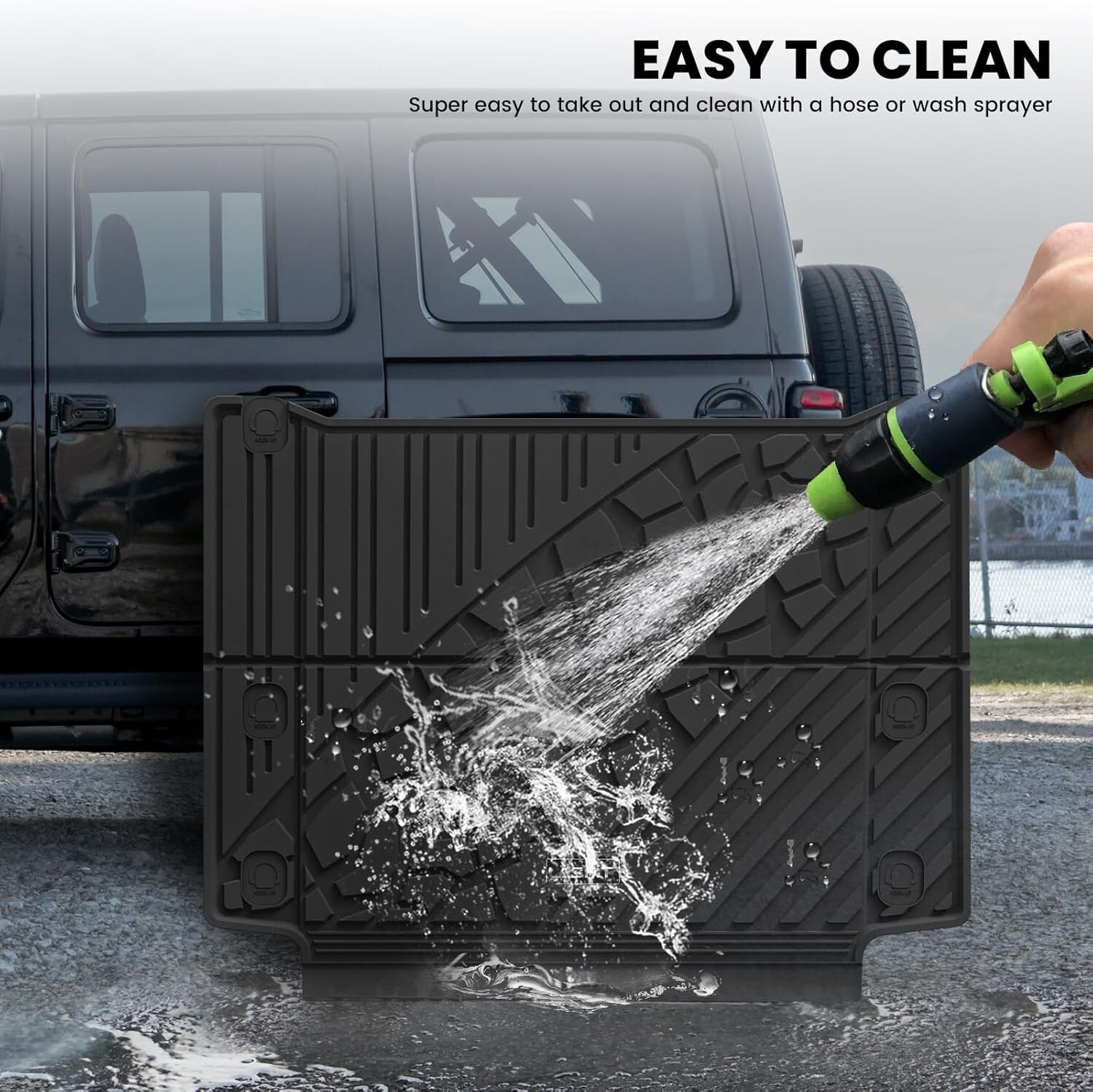 Durable All-Weather Cargo Mat for Jeep Wrangler Unlimited 4XE 2021-2025 Edition