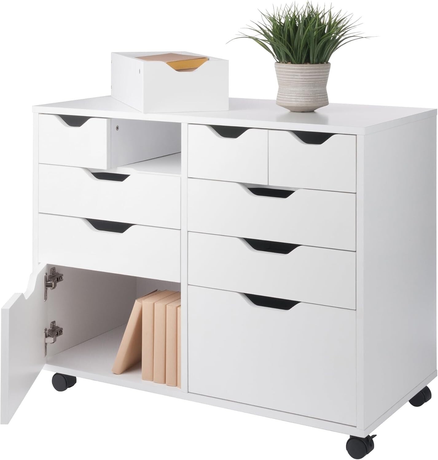 Halifax Mobile Storage Cabinet - 2 Doors, Easy-Glide Drawers, Modern Design