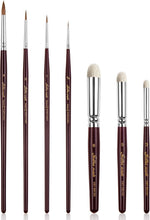 Load image into Gallery viewer, 7-Piece Miniature Paint Brush Set with Kolinsky Sable &amp; Goat Hair for Detail