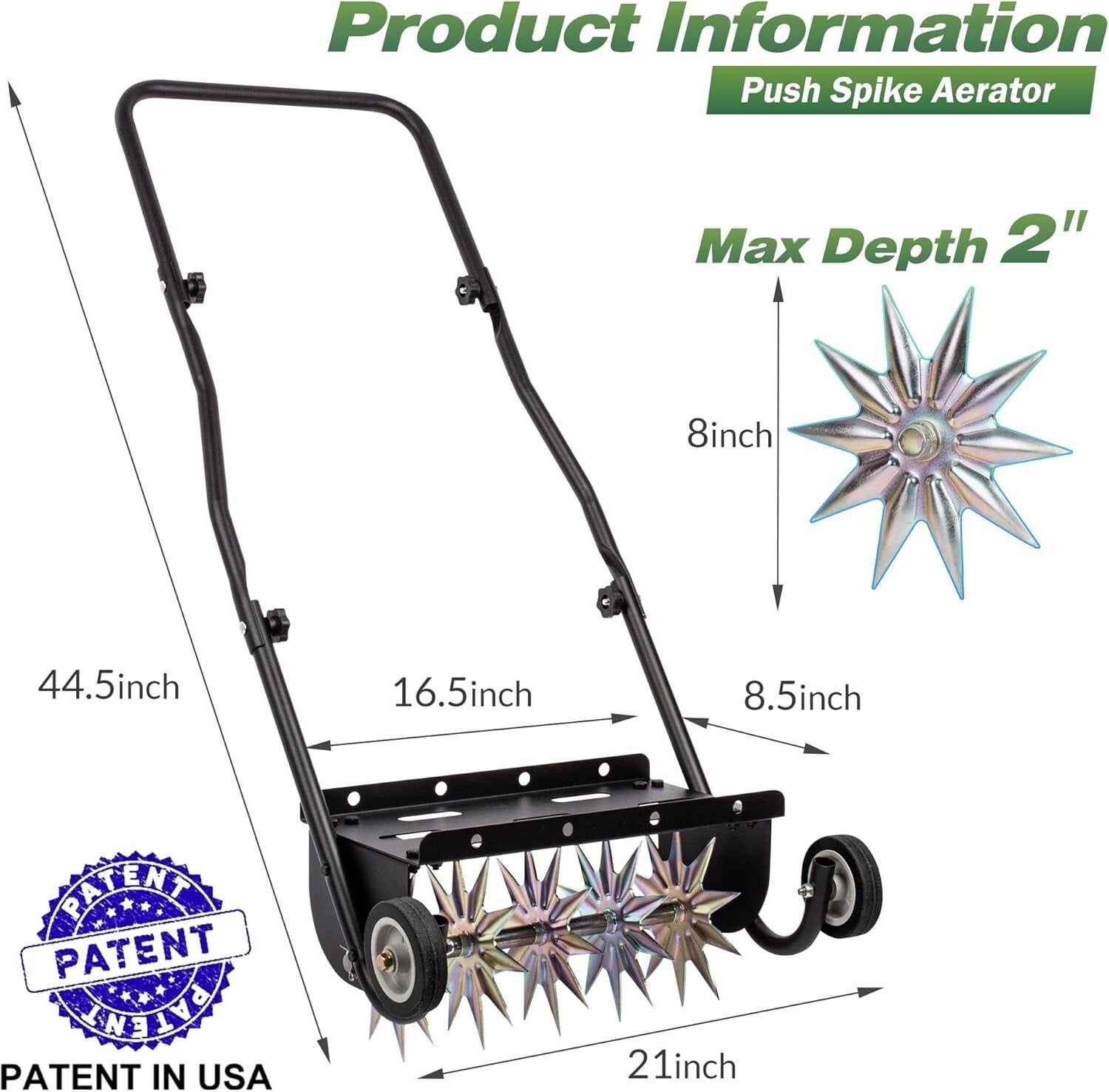 Durable Rotary Spike Aerator with Weight Tray for Effective Lawn Treatment
