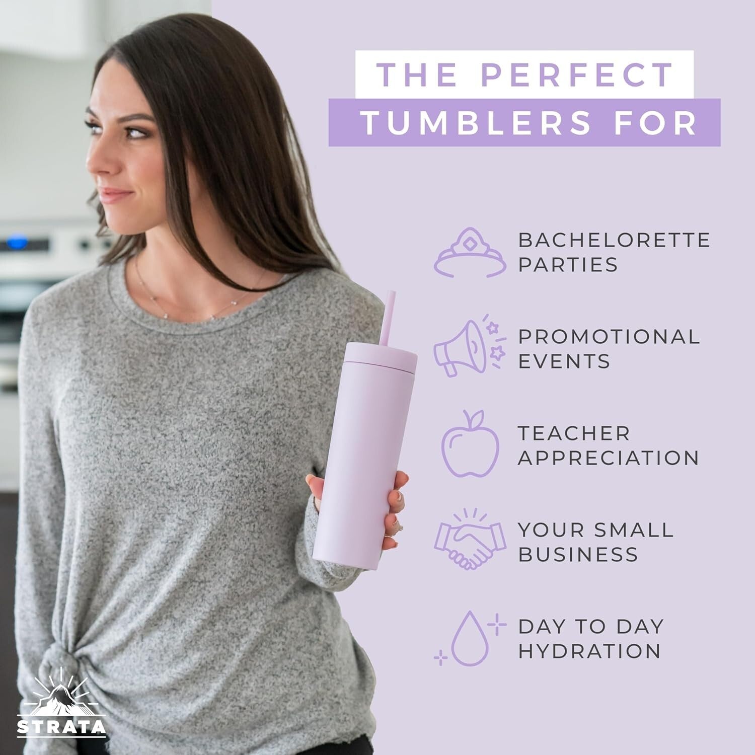 Colorful 12-Pack of 16oz Double Wall Acrylic Skinny Tumblers with Lids & Straws