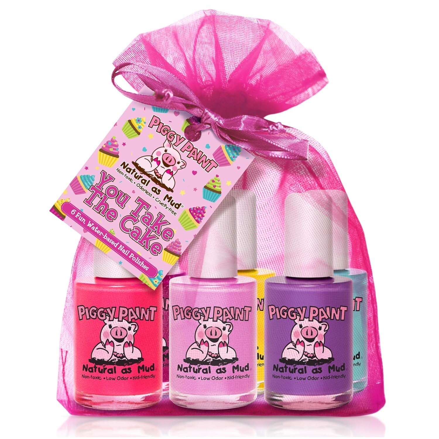 Eco-Friendly Non-Toxic Nail Polish Set for Kids - 6 Fun Colors in Glossy Finish