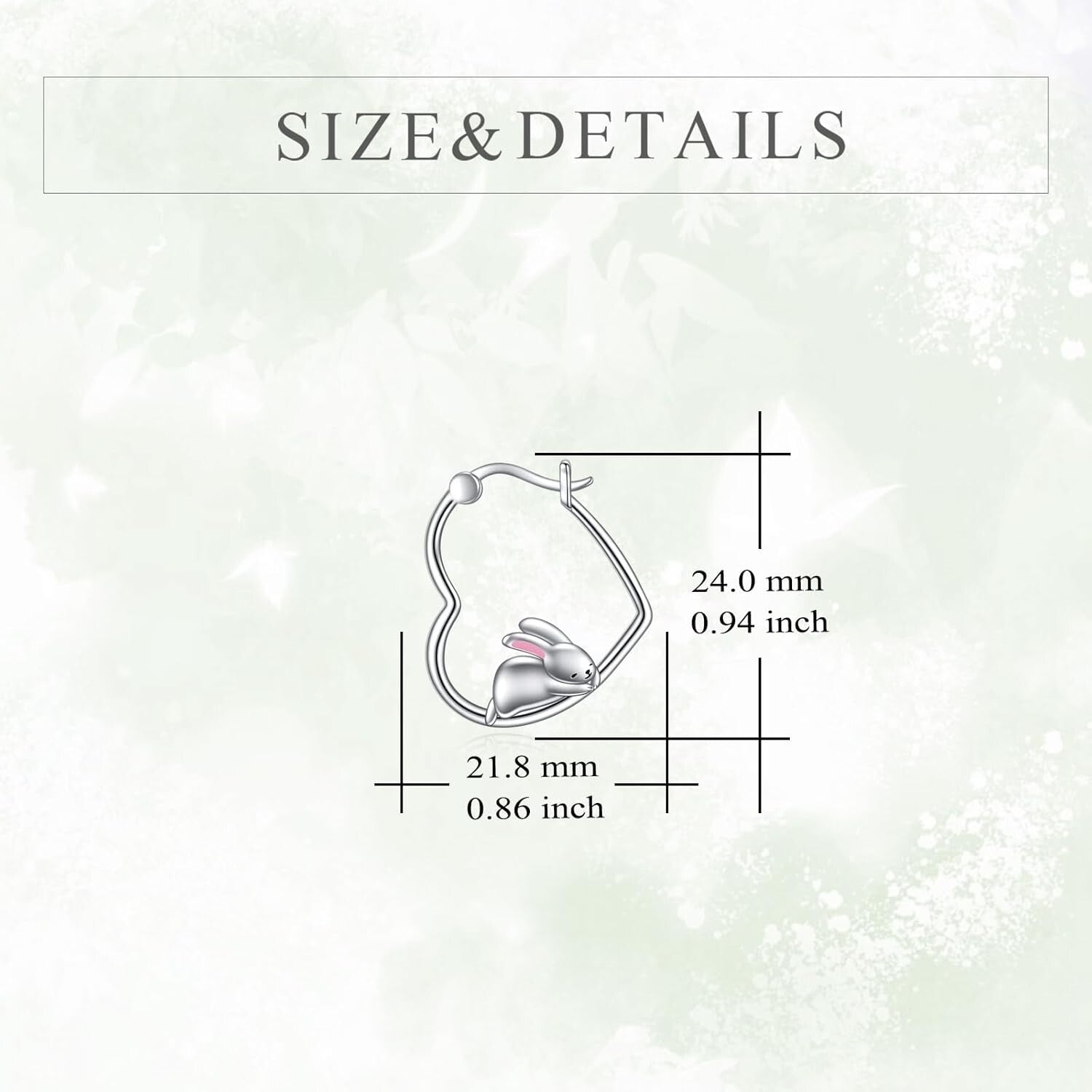 Whimsical Sterling Silver Rabbit Hoops - Hypoallergenic Cute Jewelry for Her