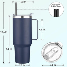 Load image into Gallery viewer, Sweat Proof 40 oz Stainless Steel Tumbler with Handle - Ideal for Any Occasion