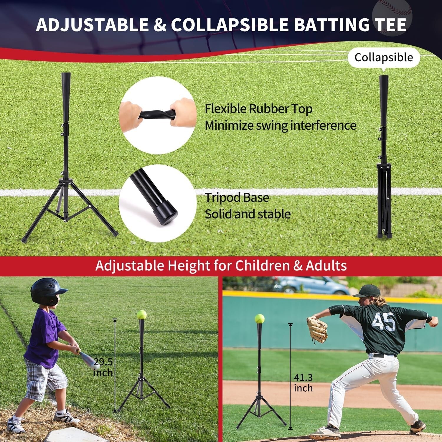 Durable 7x7 ft Bow Frame Net with Adjustable Tee & Strike Zones for Training