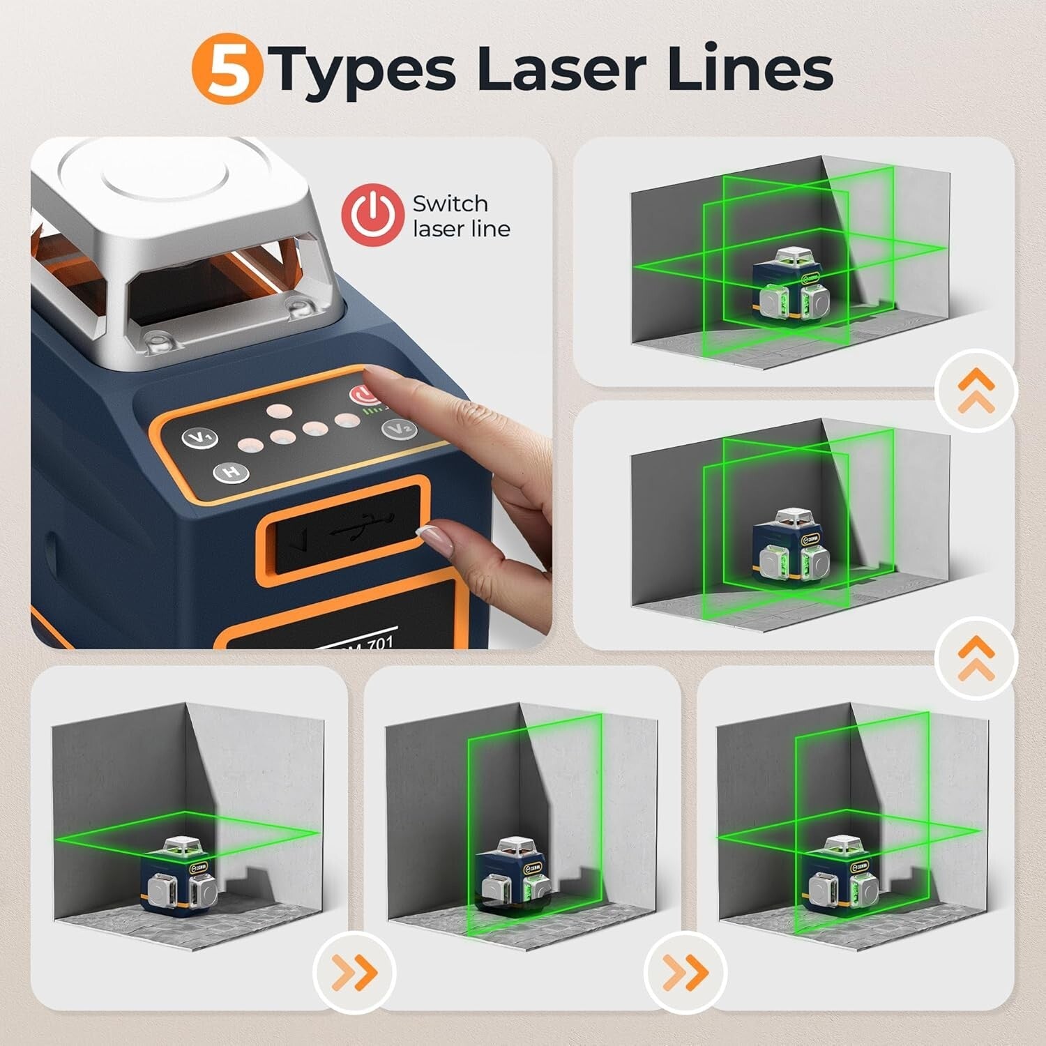 Professional 3D Green Laser Level with 12 Lines & Remote Control for Precision