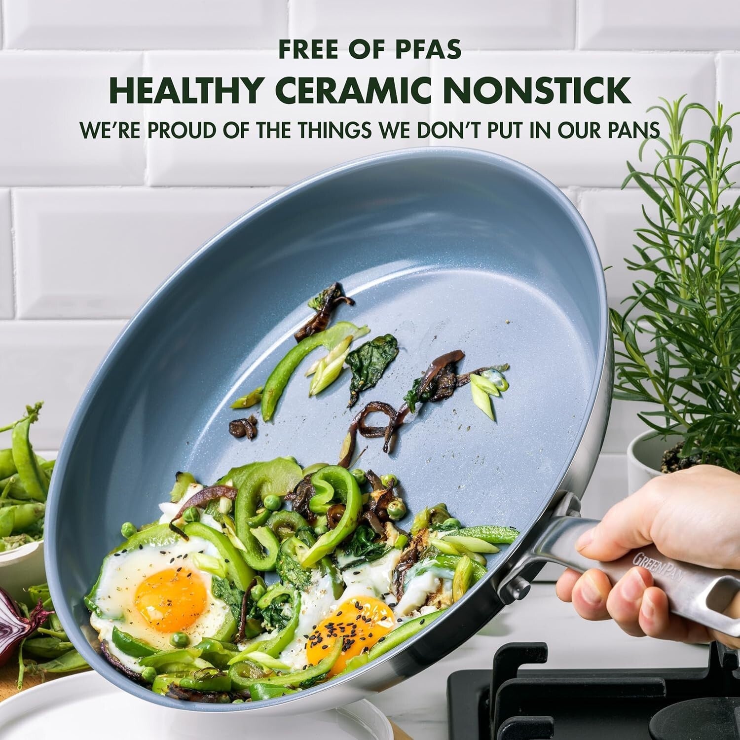 12" Treviso Stainless Steel Nonstick Frying Pan with Lid - PFAS-Free & Durable