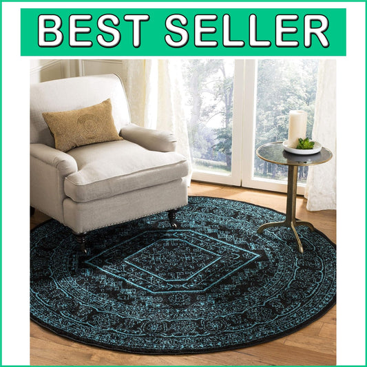 Durable 6' Round Non-Shedding Oriental Medallion Rug for Chic Living Spaces
