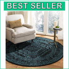 Load image into Gallery viewer, Durable 6' Round Non-Shedding Oriental Medallion Rug for Chic Living Spaces