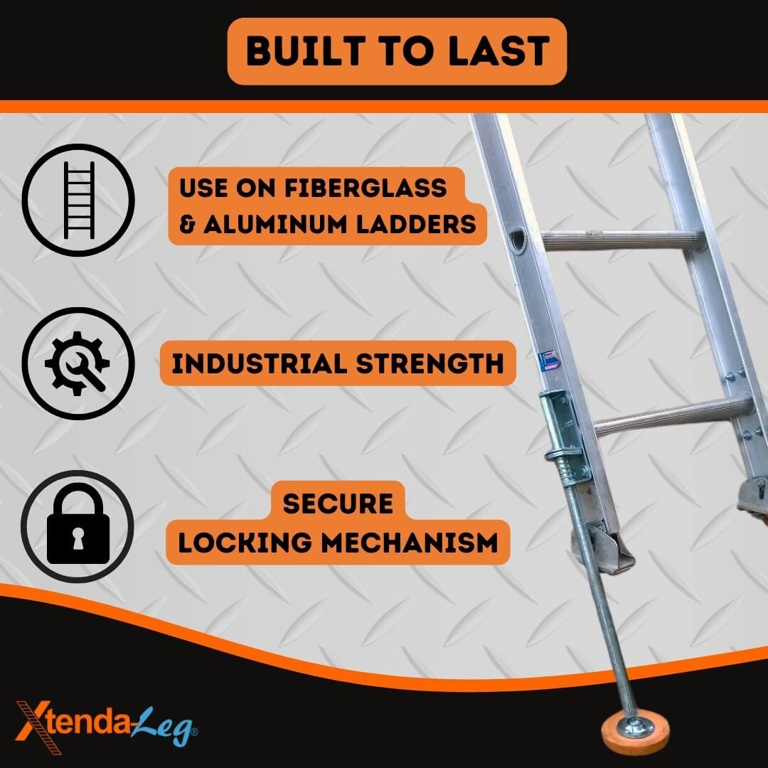 Easy Install Ladder Stabilizer with Rubber Feet - OSHA Approved Safety Accessory