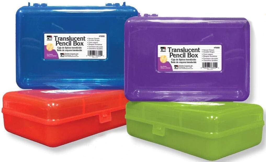Organize with 24 Assorted Snap-Close Plastic Pencil Boxes – Perfect for Students