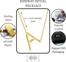 Load image into Gallery viewer, Dainty Handmade Sideways Initial Necklaces in 14k Gold or Silver | Perfect Gift