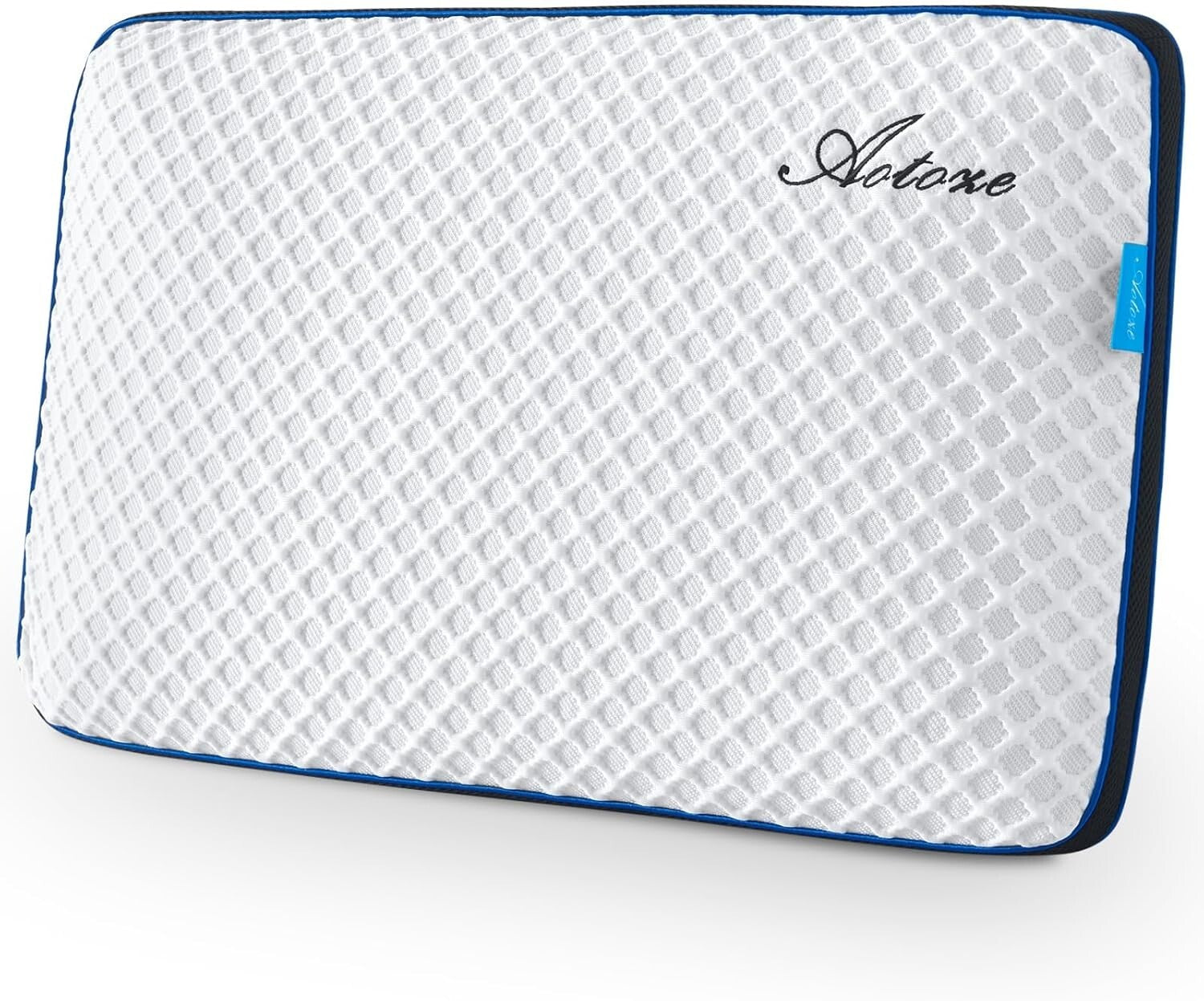 Breathable Flat Pillow for Sleep - Soft Gel Memory Foam, 23.5x15.5x3.1 Inches