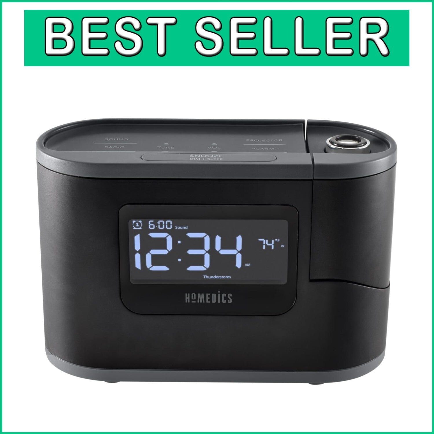6-in-1 SoundSleep Recharged Alarm Clock & White Noise Machine for Peaceful Rest