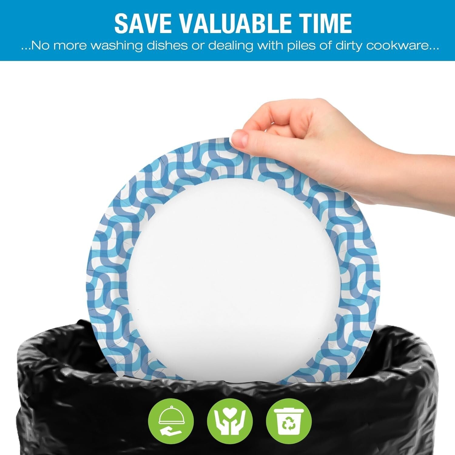 Bulk 10-Inch Disposable Plates - Leak Proof, Microwave Safe for Every Occasion