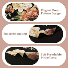 Load image into Gallery viewer, Queen Size 3-Piece Botanical Floral Quilt Set - Lightweight Reversible Coverlet