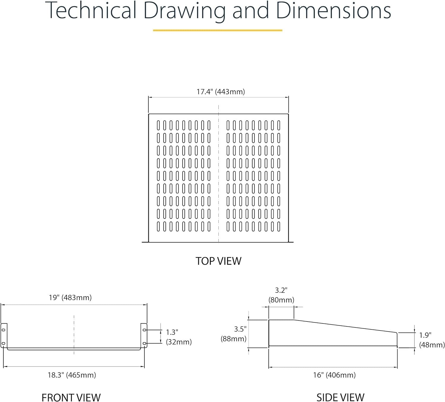 Durable 2U Vented Rack Shelf for 19" Cabinets - Supports 50lbs, Lifetime Support