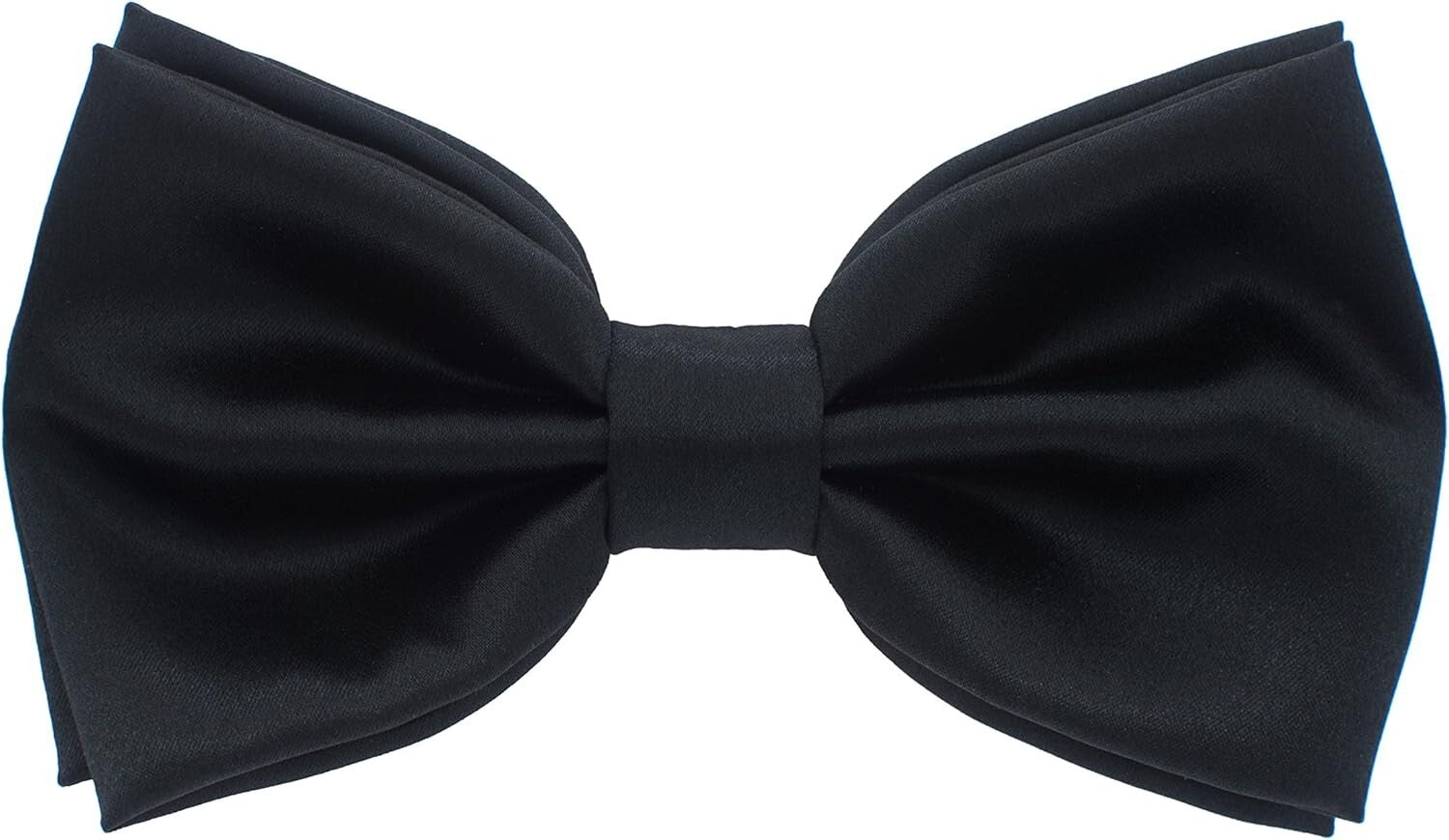 Classic Black Silk Bow Tie - Perfect Pre-Tied Elegance for Weddings & Events
