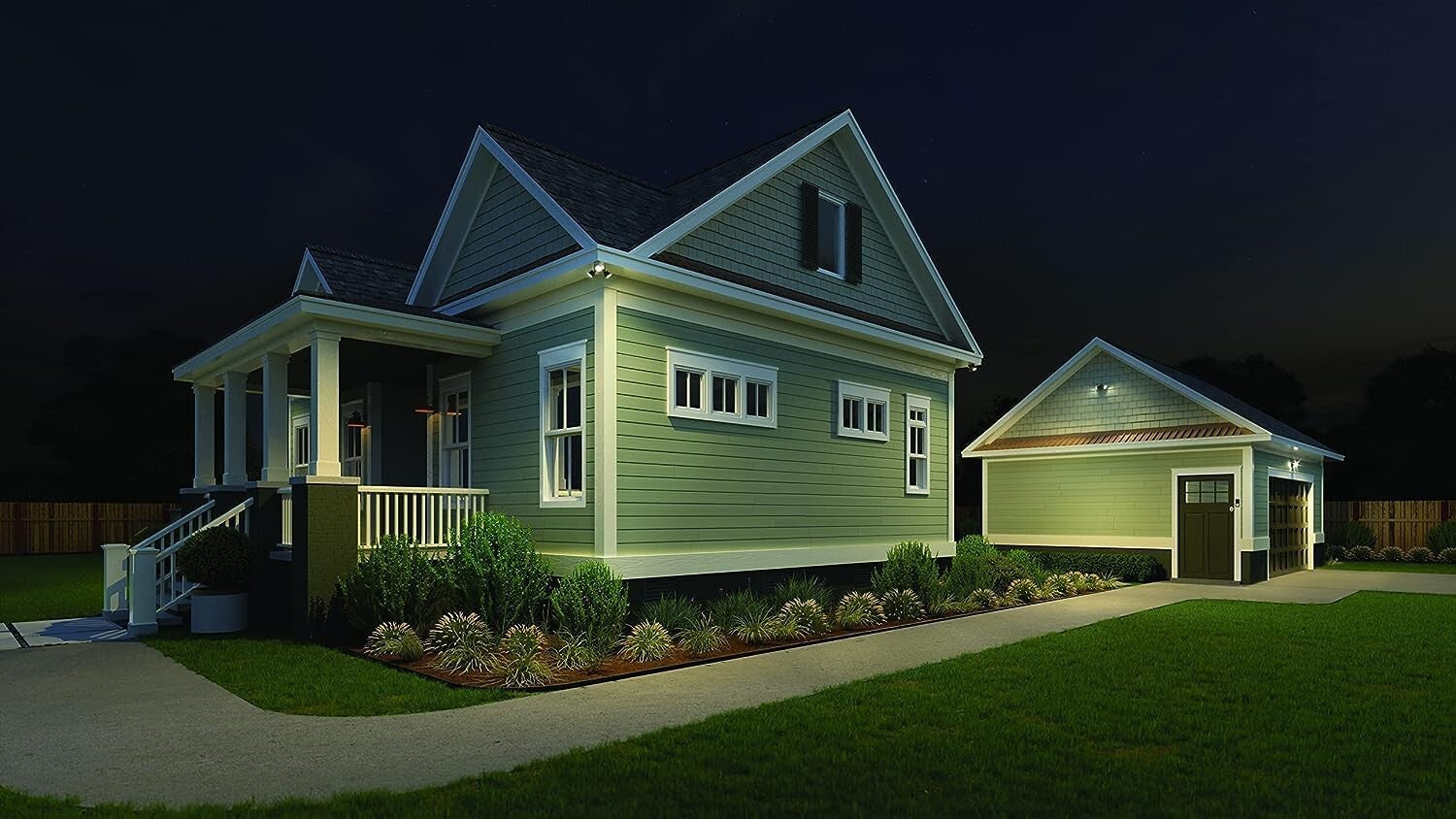 Energy-Efficient 2-Light LED Motion Sensor Flood Lights for Outdoor Security