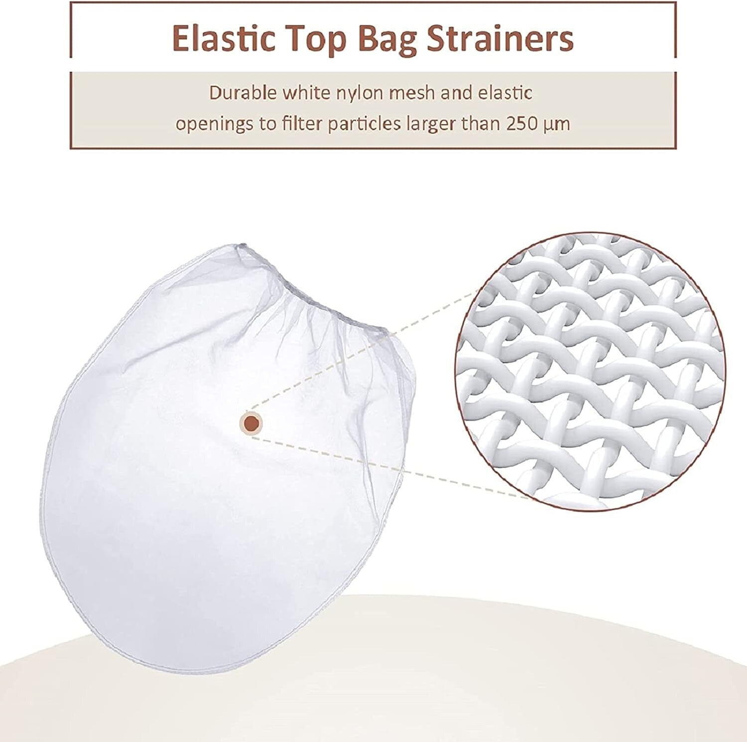 Multi-Purpose 5 Gallon Paint Strainer Bags - 50 Pieces, Ideal for Gardening Too