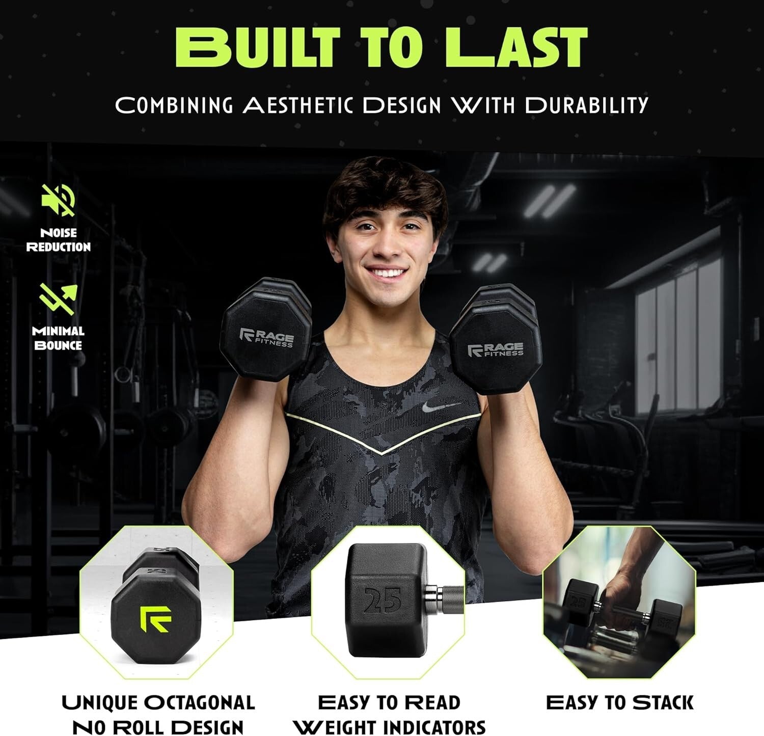 Premium 40 lb Octo Dumbbell with Non-Slip Handle - Strength Training Essential