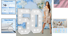 Load image into Gallery viewer, Unique DIY 4ft Marquee Number 50 Kit for 50th Birthday and Anniversary Parties