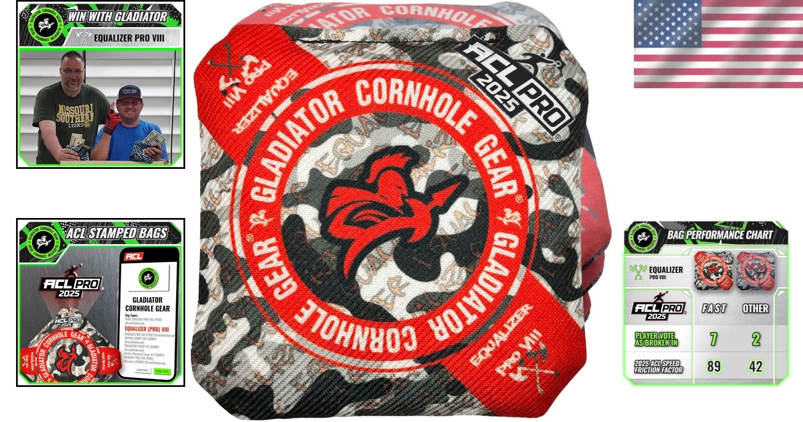 Emerald Cut Cornhole Bags - Set of 4 Resin-Filled for Ultimate Performance