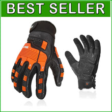 Load image into Gallery viewer, X-Large Heavy Duty Leather Work Gloves - Impact Resistant &amp; Touchscreen Ready