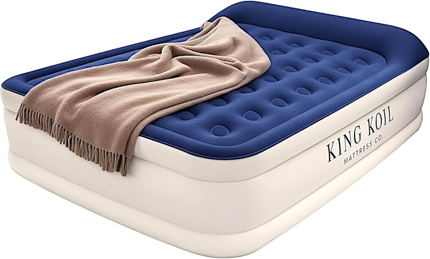Fast-Inflate Full Size Air Mattress with Built-in Pump - Waterproof & Portable