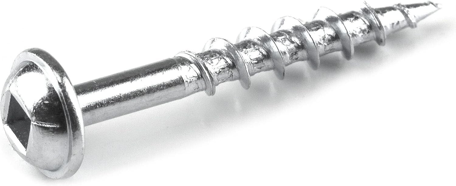 Self-Tapping Zinc Pocket Screws, 1 1/4 Inch - Ideal for Woodworking - 5000 Count