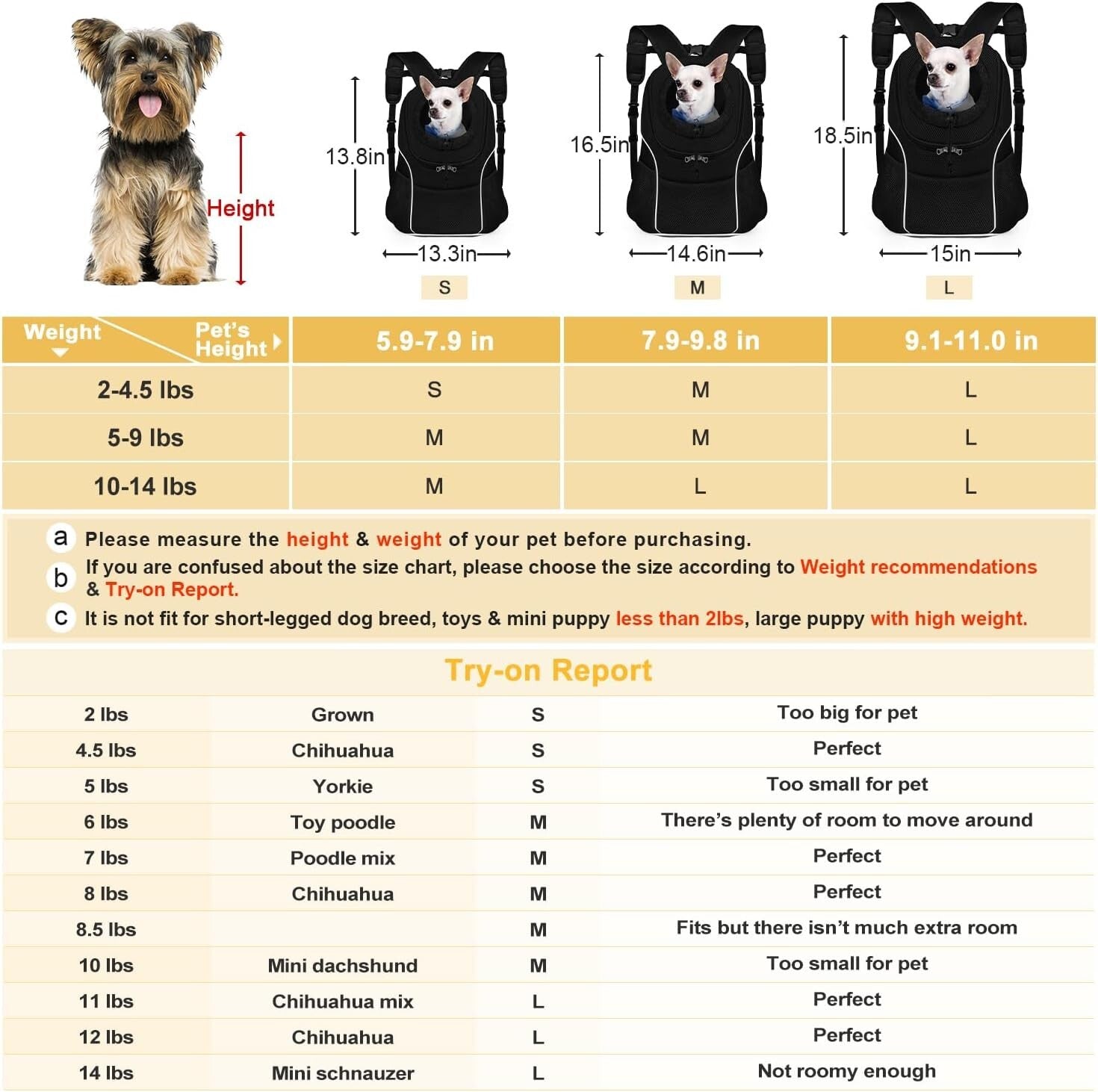 Ergonomic Dog Carrier Backpack with Safety Belt, Multi-Pocket Design for Travel