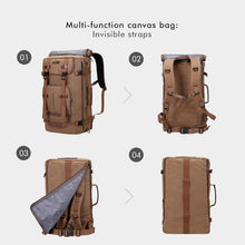 Load image into Gallery viewer, Convertible Canvas Travel Backpack with Leather Accents - 22" Stylish Design
