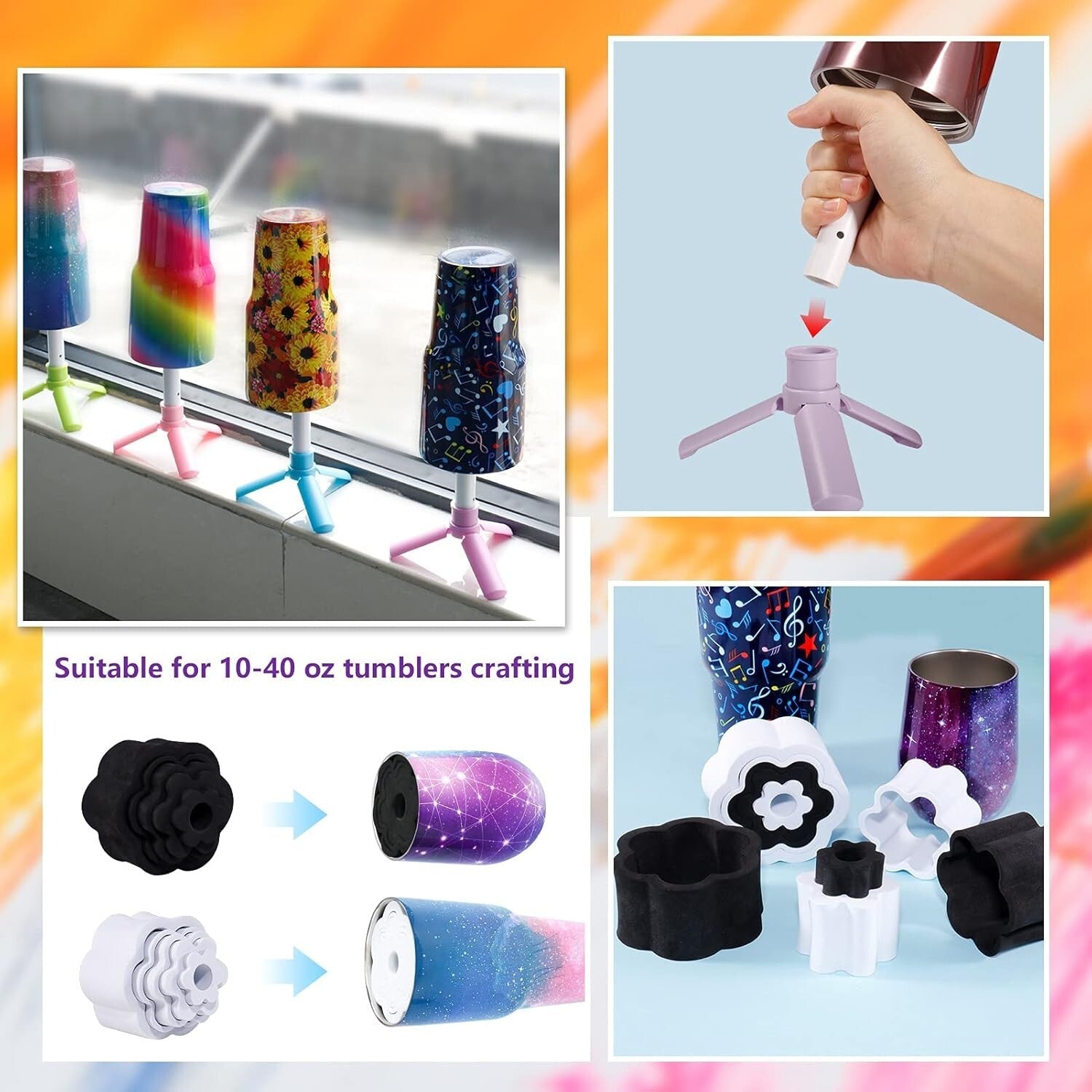 Craft-Ready Tumbler Spinner Set with Individual Switches & Heat Control Options