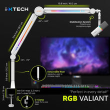Load image into Gallery viewer, High Profile RGB Microphone Stand with Secure Desk Mount - Perfect for Creatives