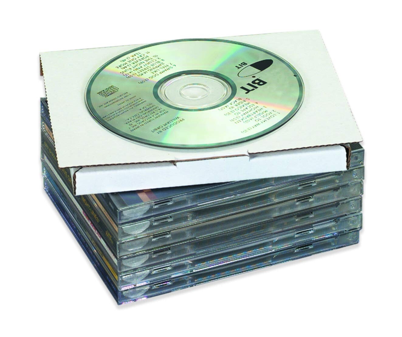 50 White CD Mailers - Efficient Packaging for Jewel Cases, No Tape Required