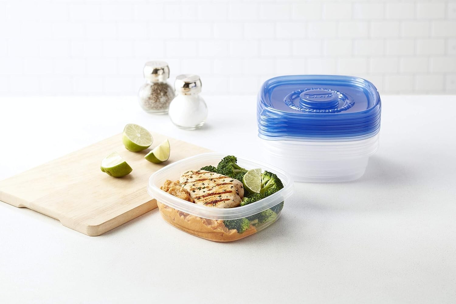 BPA-Free Modular Square Storage Containers - 30 Total: 25 Oz Each, Snap Closure