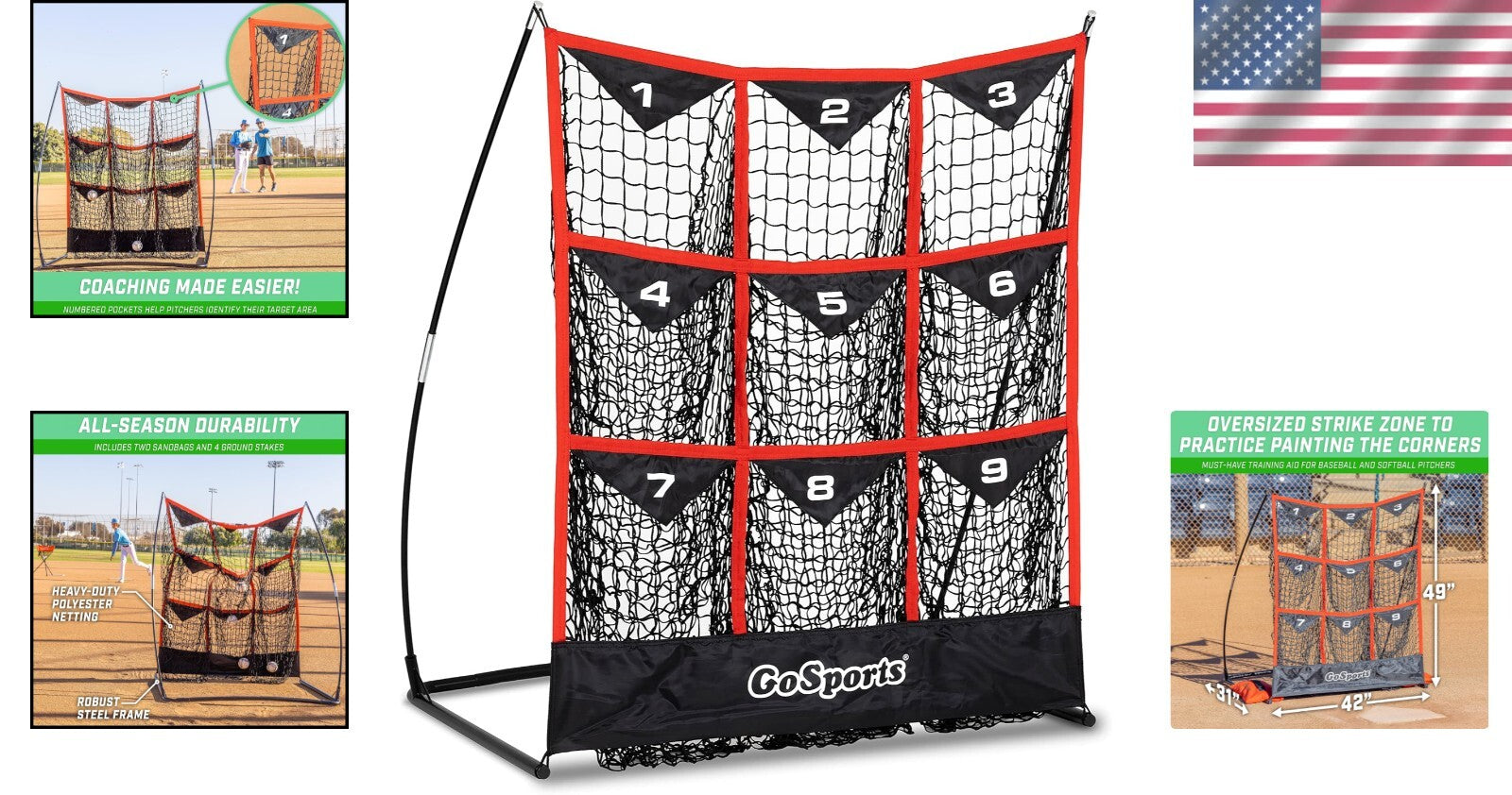 XL Strike Zone Pitching Target Net - Perfect for Baseball & Softball Training