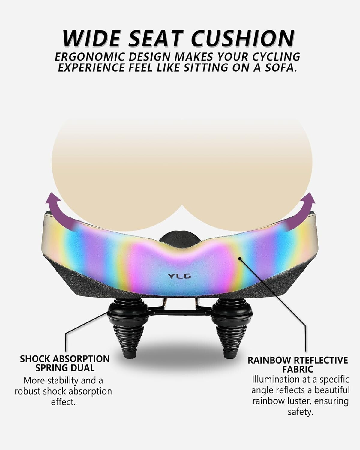 Extra Large Bike Seat with Memory Foam & Waterproof Cover for Ultimate Comfort